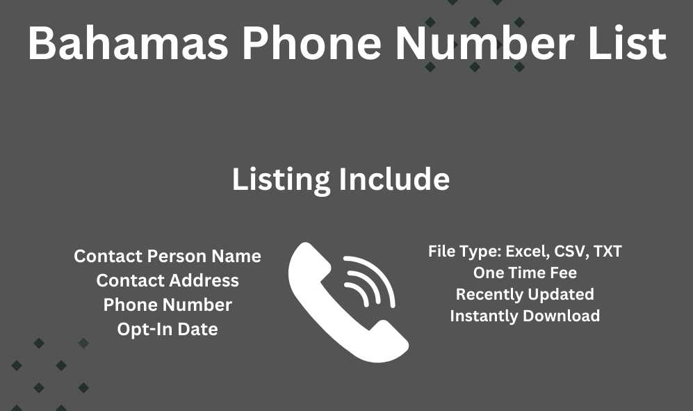 Bahamas Phone Number List