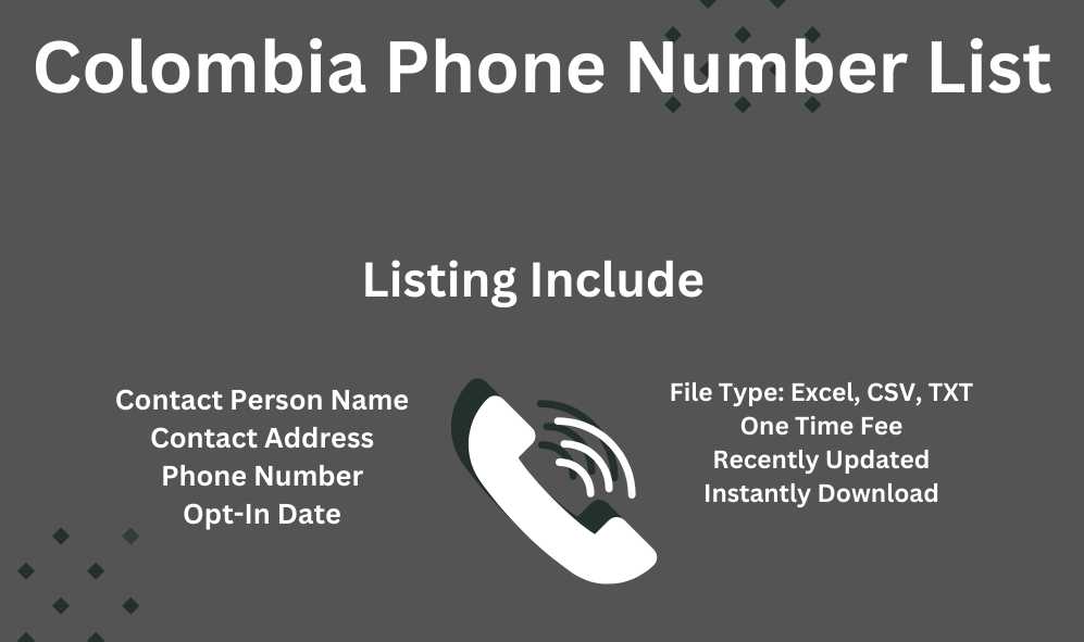 Colombia Phone Number List