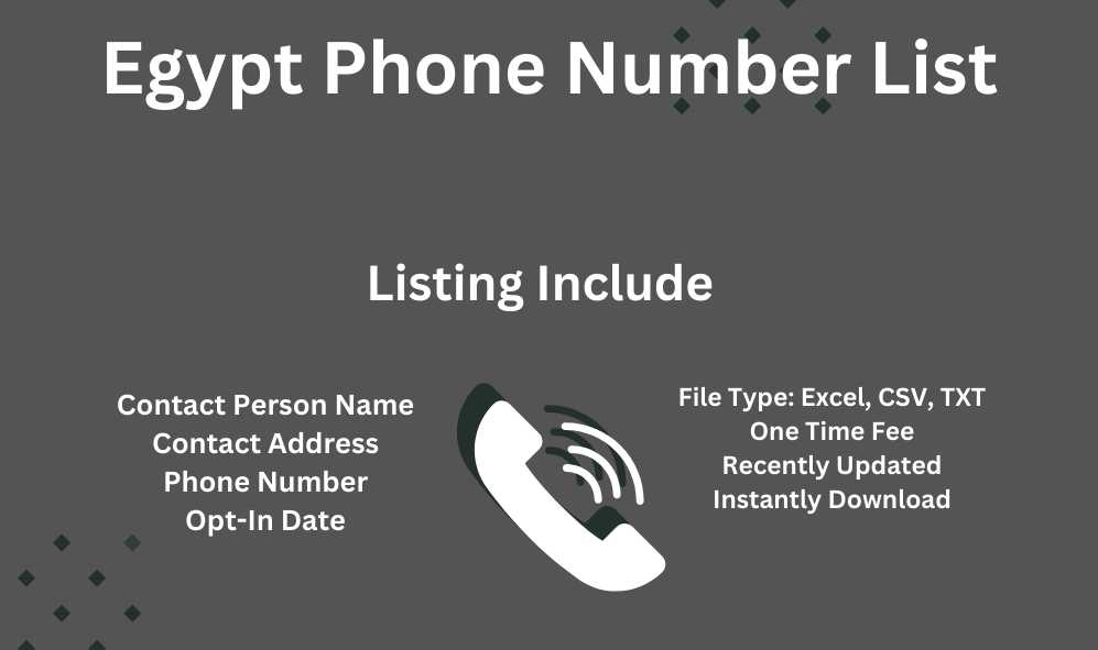 Egypt Phone Number List