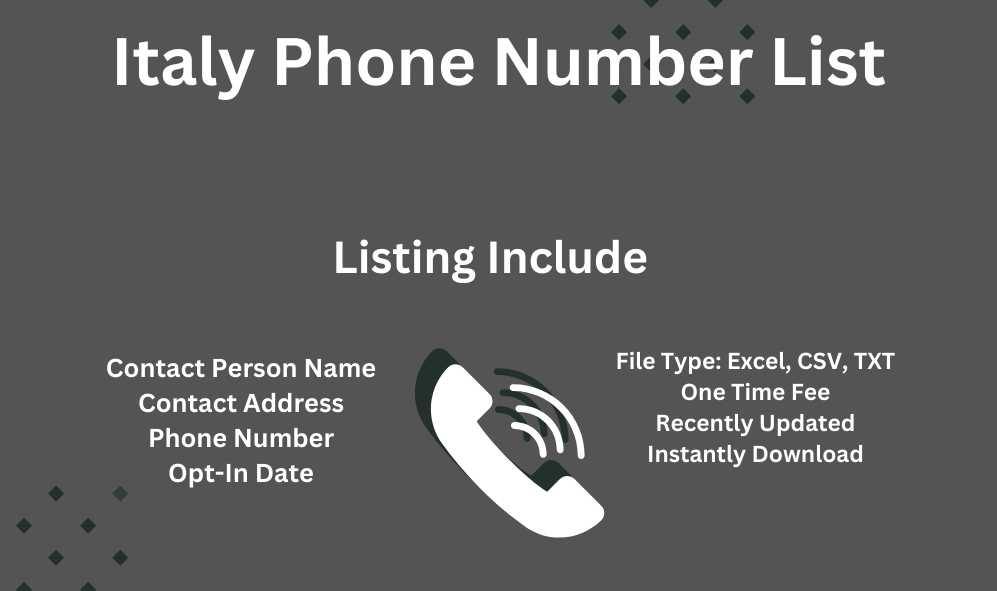 Italy Phone Number List