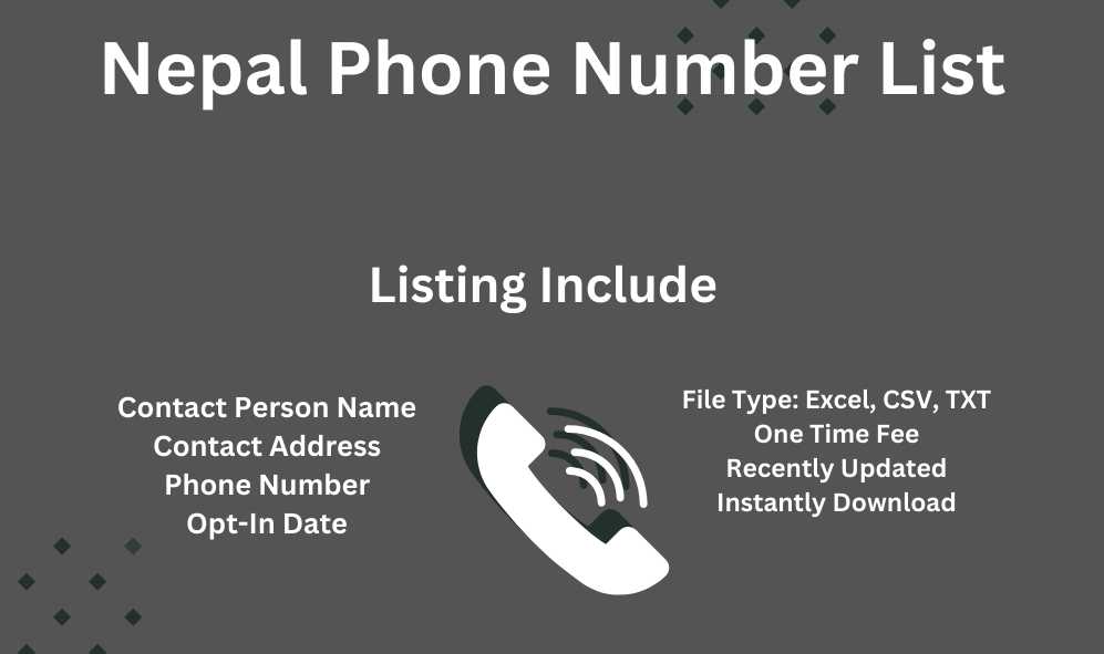 Nepal Phone Number List