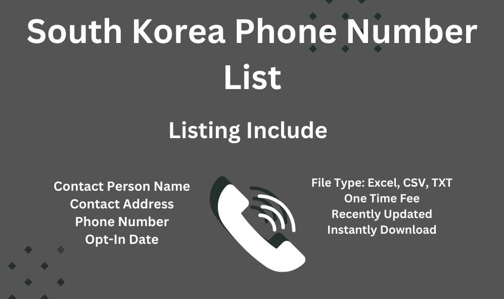 South-Korea Phone Number List