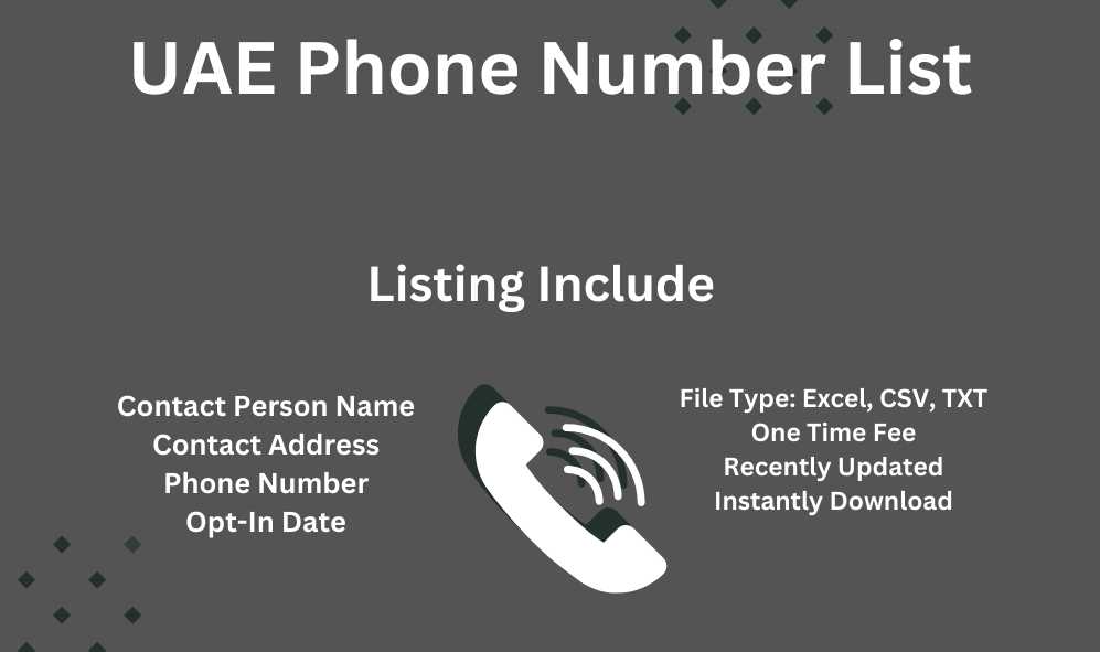 UAE Phone Number List