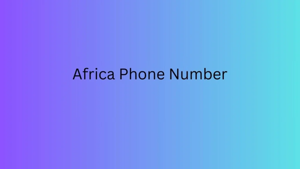 Africa Phone Number