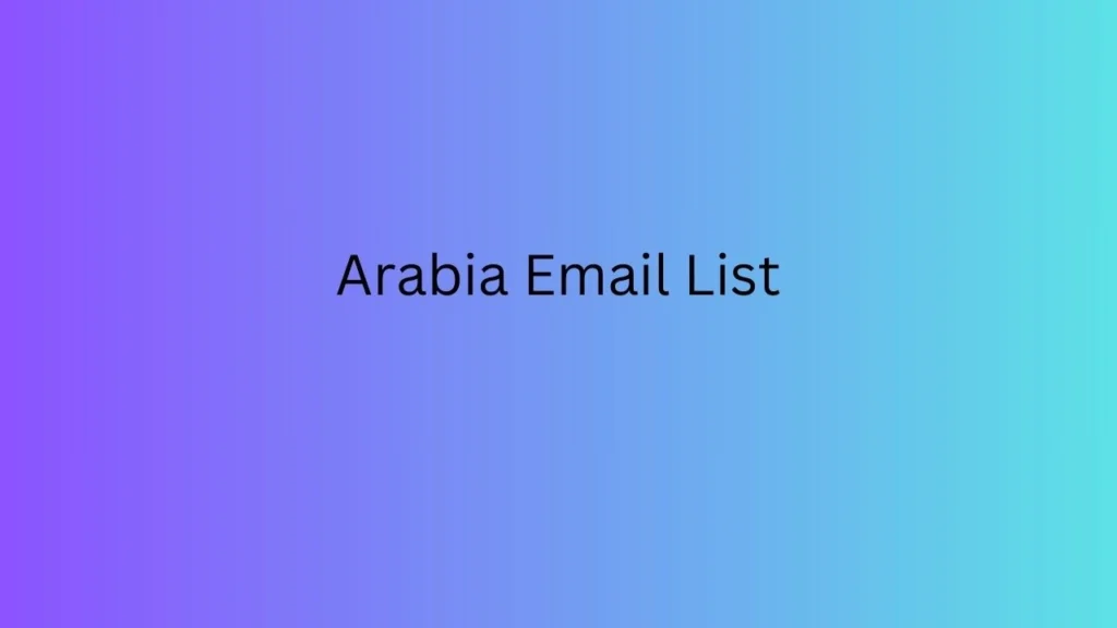 Arabia Email List