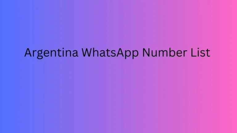 Argentina WhatsApp Number List