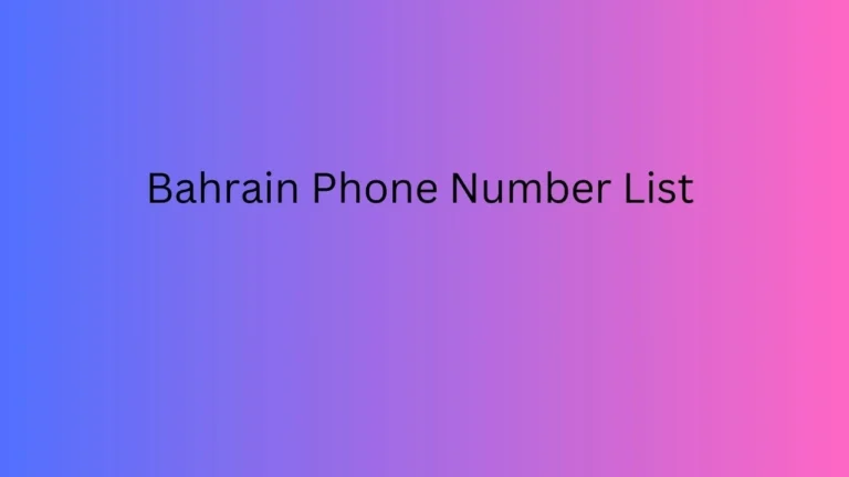 Bahrain phone number list