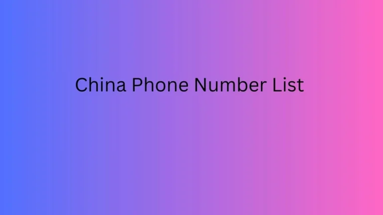 China Phone Number List