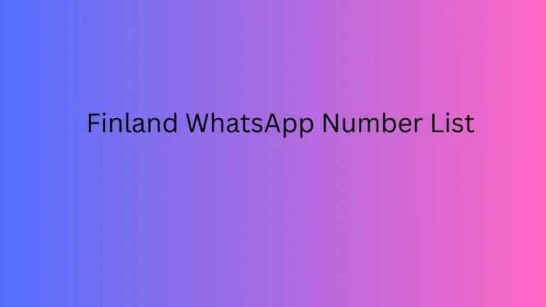 Finland WhatsApp Number List