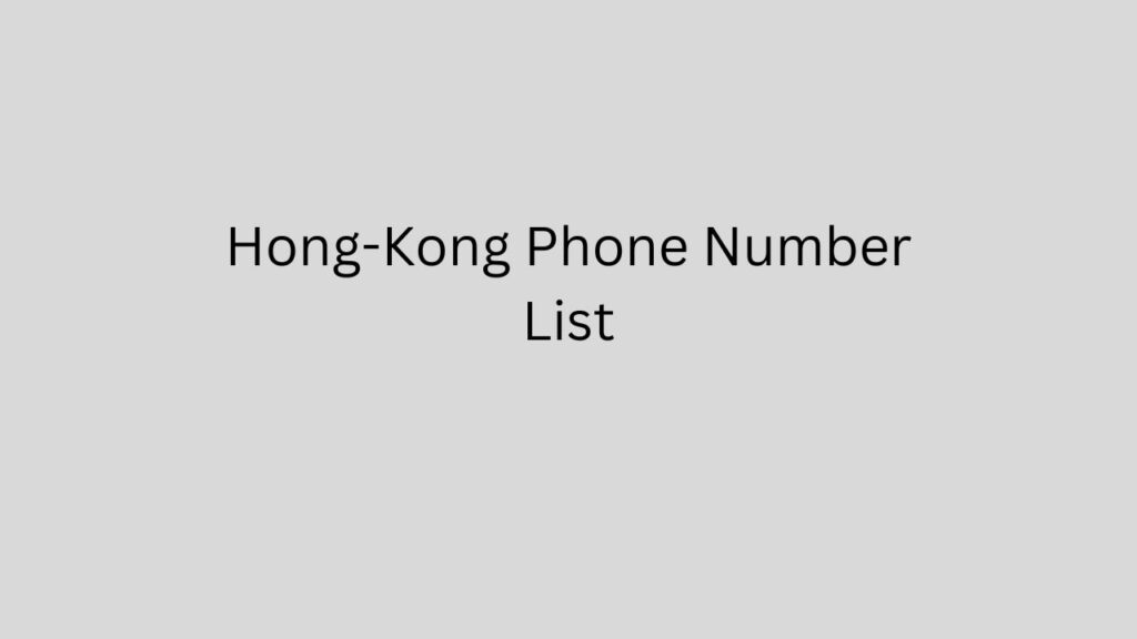 Hong-Kong phone number list