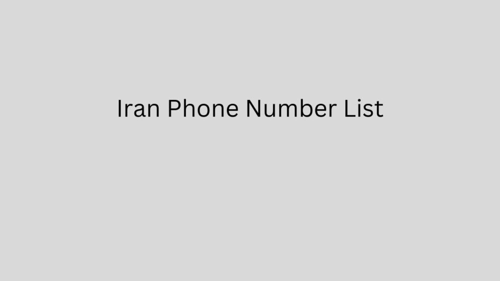 Iran phone number list