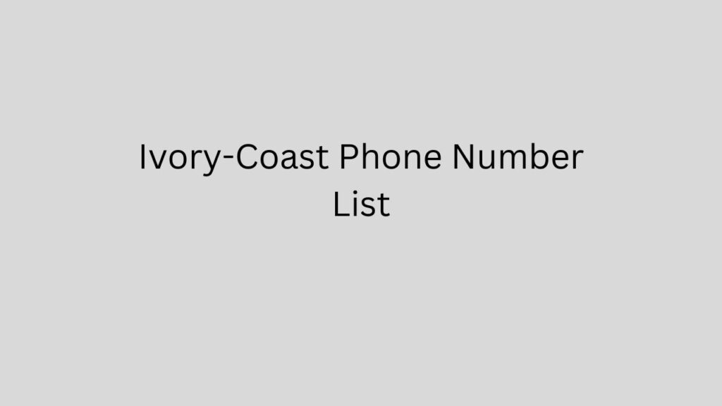 Ivory-Coast phone number list