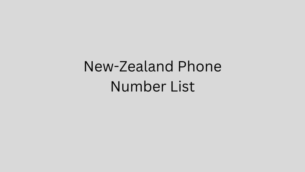 New-Zealand Phone Number List