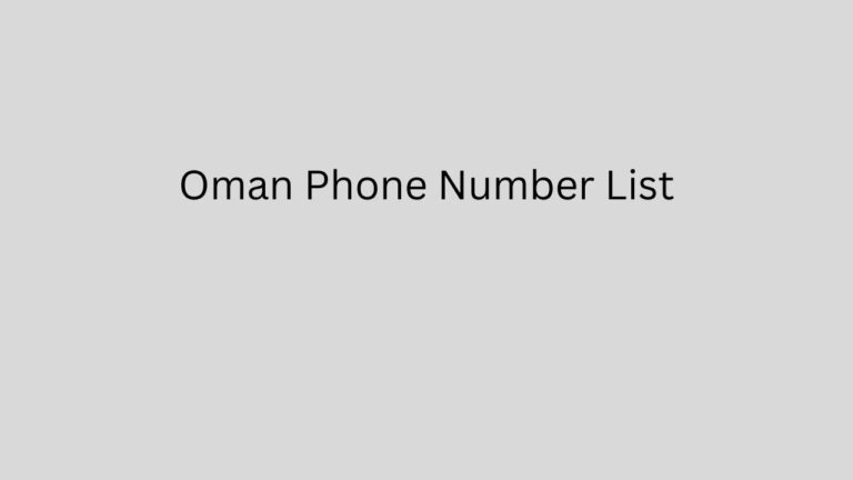 Oman Phone Number List