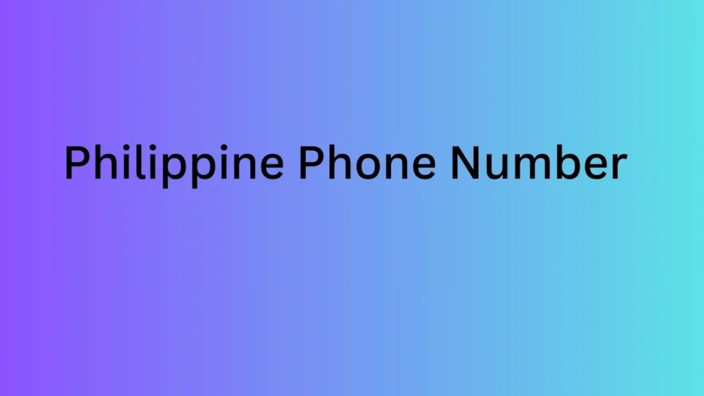 Philippine Phone Number