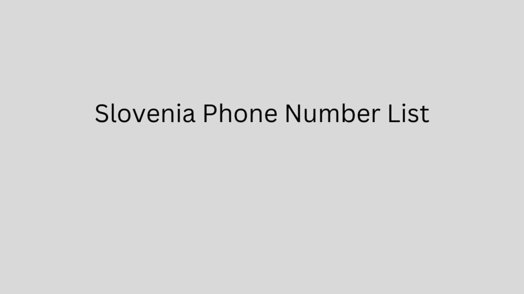 Slovenia Phone Number List