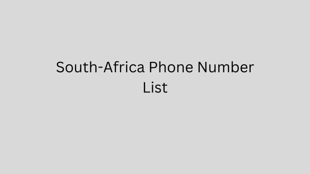 South-Africa Phone Number List