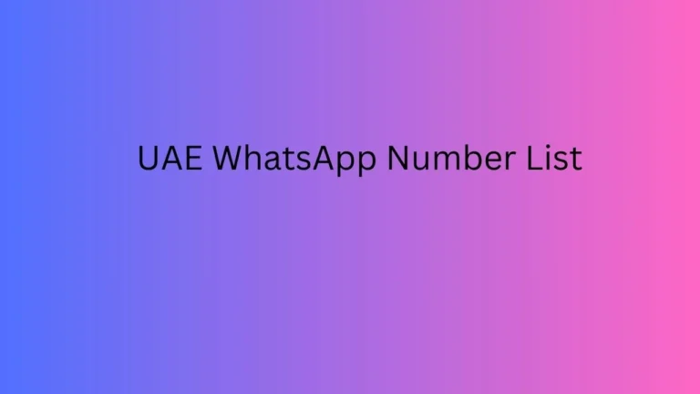 UAE WhatsApp Number List